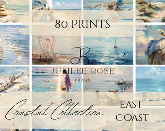 East Coast Coastal Gallery Wall Art Set: 80 Beach House Prints (Digital Download)