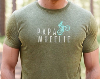 Mountain Bike Dad TShirt, Father’s Day Gift, Dad Birthday Gift, Biking Shirt, Bike Gift, Papa Gift, Funny Bike Tshirt, Papa Wheelie Dad Gift