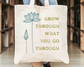 Tote Bag Canvas Gift Tote Bag Flower Tote Bag Cotton Tote Bag Floral Tote Bag Women Tote Bag Quote Tote Bag Eco Conscious Tote Bag Boho Tote