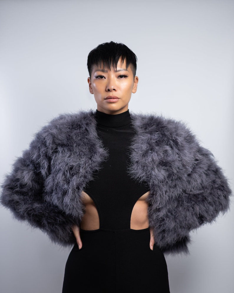 FLUFFY Ostrich Feather COAT, Wedding Jacket, Comfortable Chic and