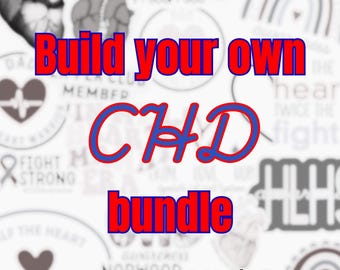 Crea tu propio paquete de pegatinas para cardiopatías congénitas - Pegatinas de guerrero del corazón - Paquete de concientización sobre cardiopatías congénitas - Pegatina de vinilo para mamás con cardiopatías congénitas