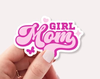 Pegatina para mamás de niñas • Pegatina adorable de la vida de mamá • Adhesivo estético para la maternidad • Pegatina de vinilo impermeable para botellas de agua y portátiles para mamás de niñas