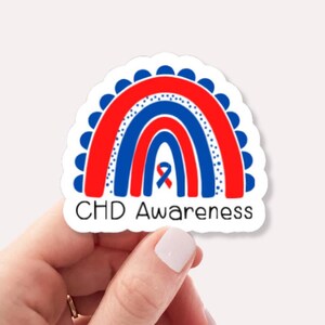 CHD Awareness Sticker - Heart Defect Awareness Decal - Support CHD Awareness - Sticker for Water Bottle, Laptop - Gift for Heart Warriors