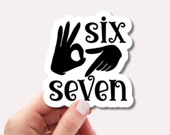 Pegatina 67, divertida pegatina con frase sarcástica, humor minimalista, impermeable, para botella de agua, para portátil, de vinilo