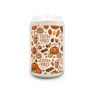 Cozy Vibes Fall Pattern Candle