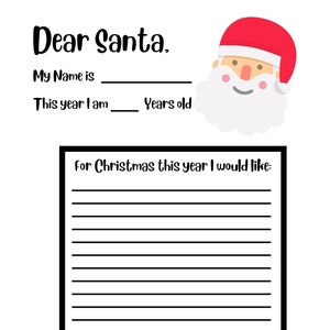 Dear Santa, Christmas Printable, Dear Santa Letter, Dear Santa Printable, Christmas Kids Activities