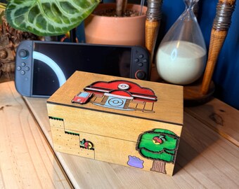 Boîte de rangement pour cartouches de jeu inspirée de Pokopia : organiseur fait main pour Nintendo Switch
