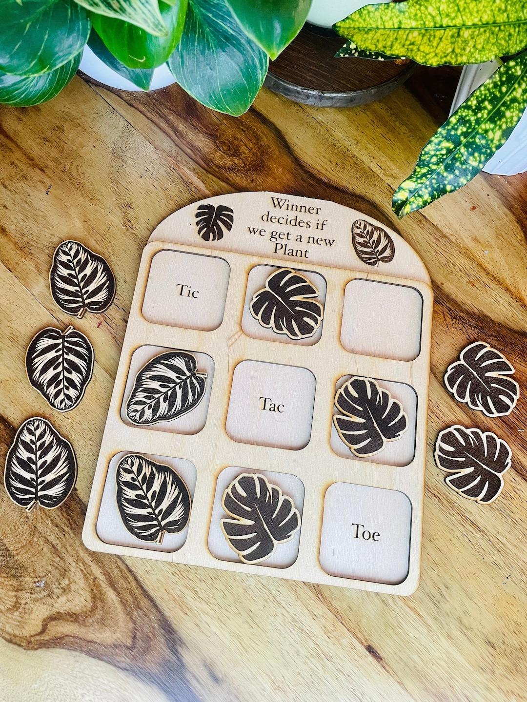 Personalised House Plant Tic Tac Toe, Noughts and Crosses. - Etsy