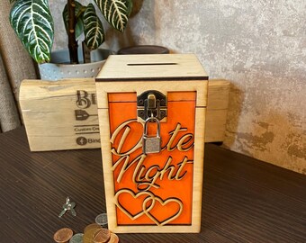 Date night ideas/ money box, cash box, saving