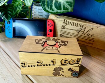 Mario Kart inspired Game Cartridge Storage Box: Handmade Nintendo Switch Organizer