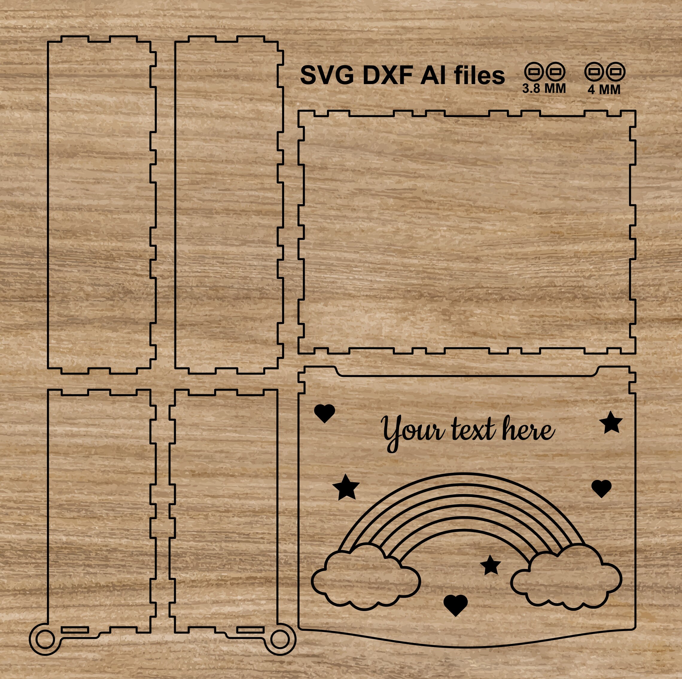 Laser Engraved Baby Memory Box SVG DXF AI Laser Cut Files Etsy