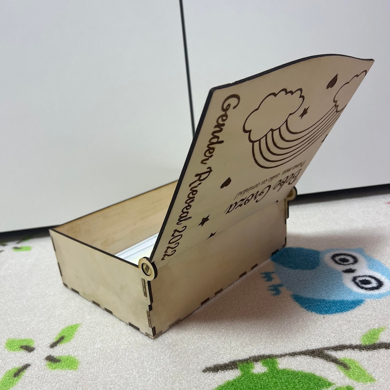 Laser Engraved Baby Memory Box SVG DXF AI Laser Cut Files Etsy