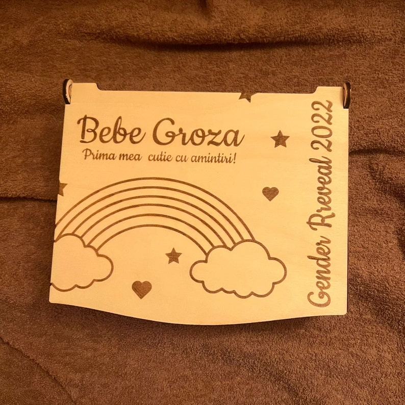 Laser Engraved Baby Memory Box SVG DXF AI Laser Cut Files Etsy