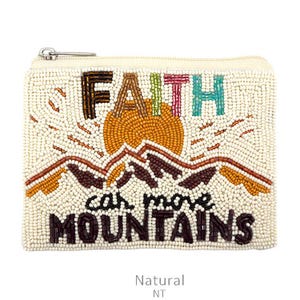 Porta-moedas com miçangas Faith