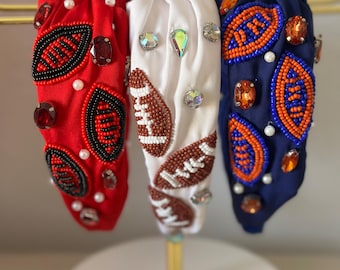 Beaded football headband
