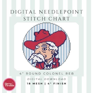 Colonel Reb 4" Round | Gameday Button | Ornament (Digital Download)