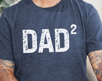 Dad 2 Shirt, Dad Squared Shirt, Father of 2 Kids T-shirt, Dad of 2 Shirt, Father's Day Gift, T-shirt for Men, Father Gift from Son Daughter
