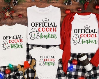 Official Cookie Baker Shirt, Christmas Cookie Shirt, Cookie Tester Shirt, Funny Christmas Family Matching Shirts, Xmas Mom Dad Kids Tees