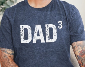 Mens Dad Of Three 3 Cubed Father's Day Cool Gift T-Shirt Mens Dad Of Three 3 Cubed Father's Day Cool Gift T-Shirt