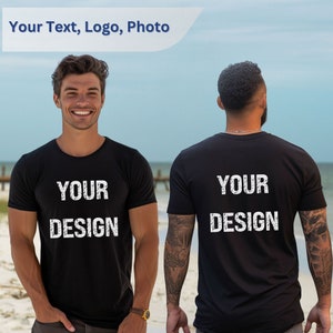 Anpassad fram- och baktröja: Personlig t-shirt med foto eller text