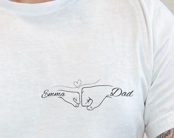 Custom Fist Bump Shirt: Personalized Dad & Kid Name Tee