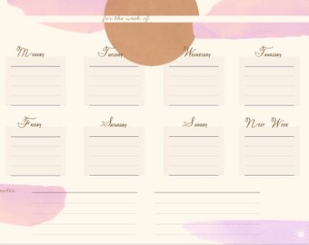 Planificador semanal imprimible