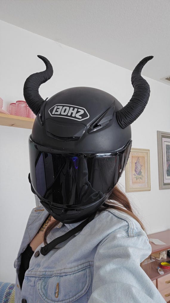 german motorcycle helmet with horns D.O.T. German- Dull Black XS AS/NZS 1698 High Impact ABS Shell German Style Motorcycle German Motorcycle