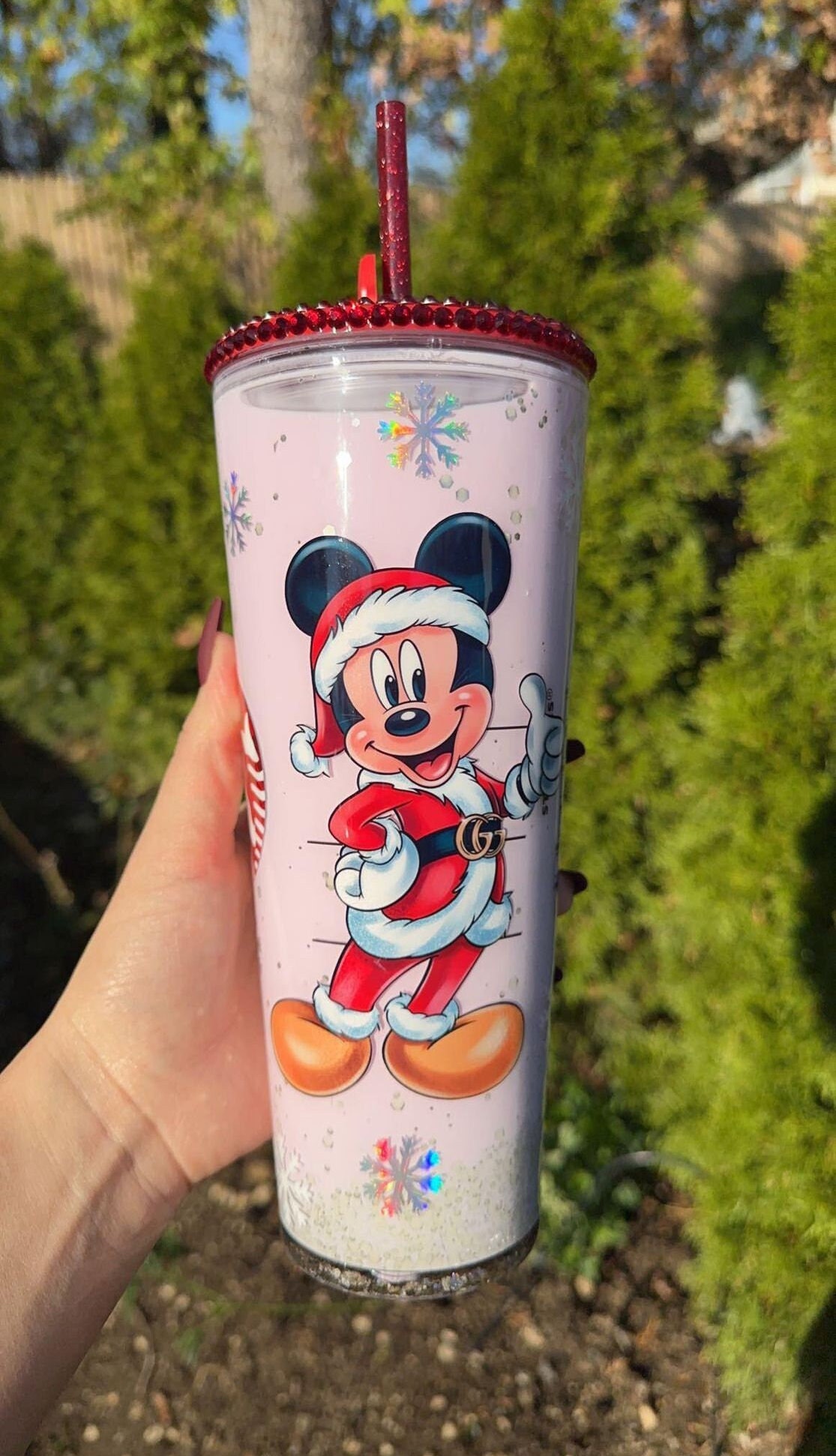 Walt Disney Store Mickey Mouse Spinning Glitter Snow Globe Cup
