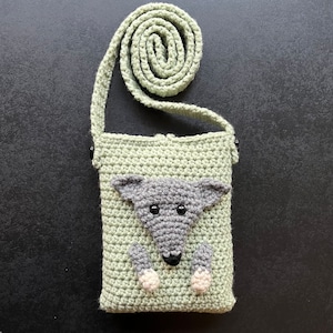 Bolso bandolera de galgo - Patrón de crochet para descargar - Instrucciones en INGLÉS - Cartera para teléfono Carryall Whippet
