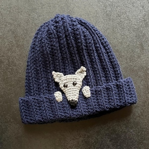 Peek-a-Boo Greyhound Dog Hat - Crochet Pattern Download - Instructions in E N G L I S H - Whippet Beanie