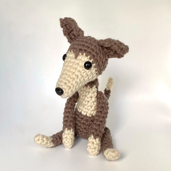 Instructions pour le patron au crochet - Chiot lévrier bicolore, chien, chien, amigurumi facile, excellent cadeau DIY