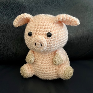 Roly Pig - Crochet Pattern Download - Instructions in E N G L I S H - Cute Piggy Plushie Amigurumi