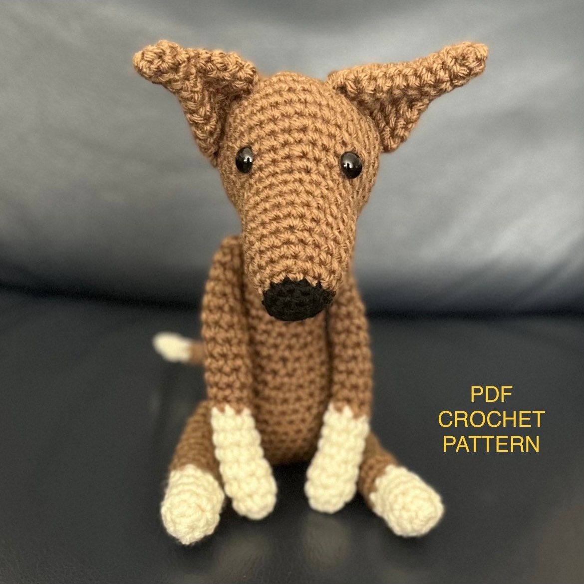 Greyhound / Whippet Crochet Pattern Crochet Keychain Dog Amigurumi Pattern