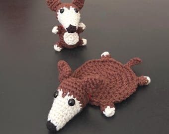Greyhound Crochet Pattern - Chibi and Coaster Set (PDF Download)