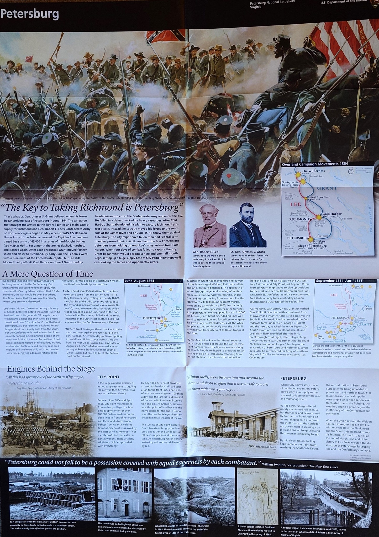 Petersburg National Battlefield Official NPS Guide Map Brochure ...