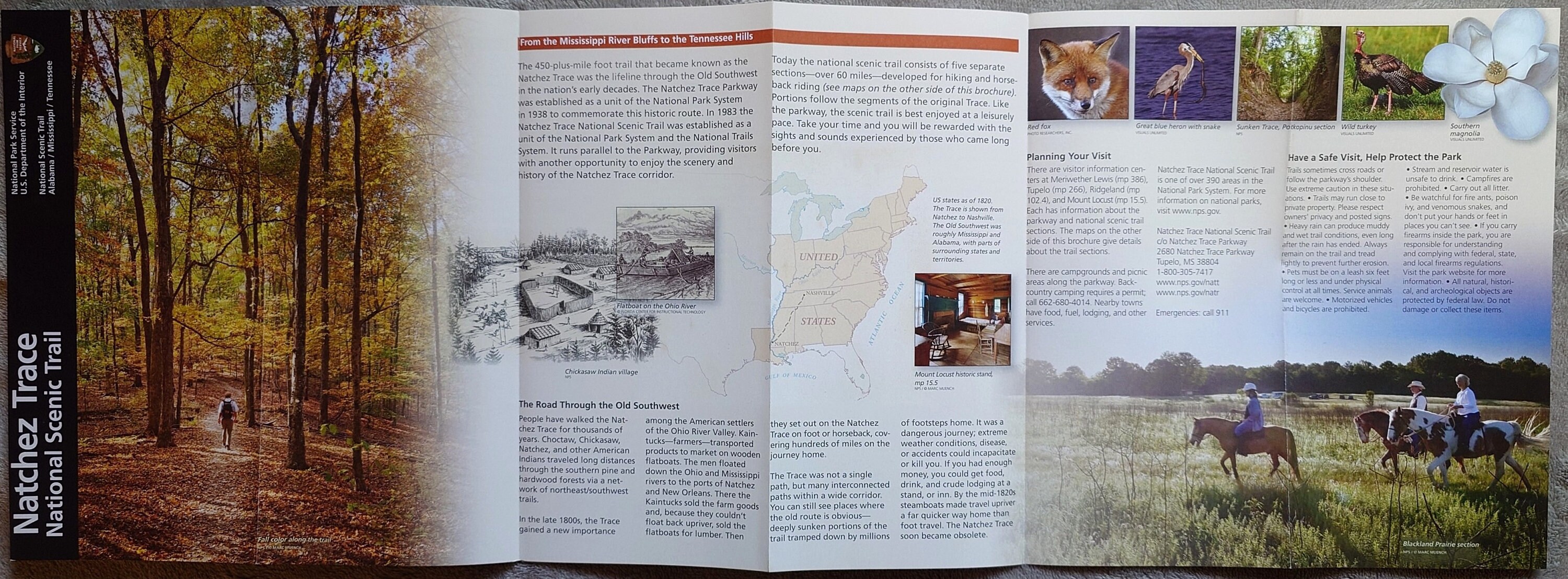 Natchez Trace National Scenic Trail Official NPS Guide Map Brochure ...