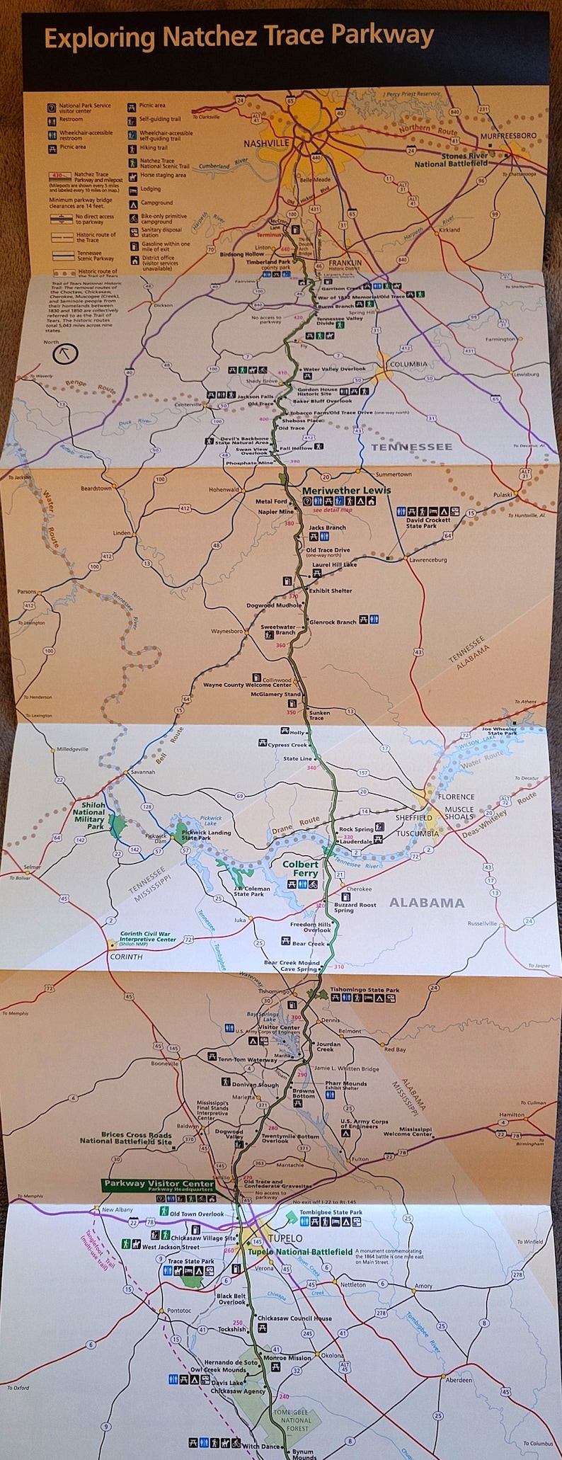 Natchez Trace Parkway Official NPS Guide Map Brochure National Parks ...
