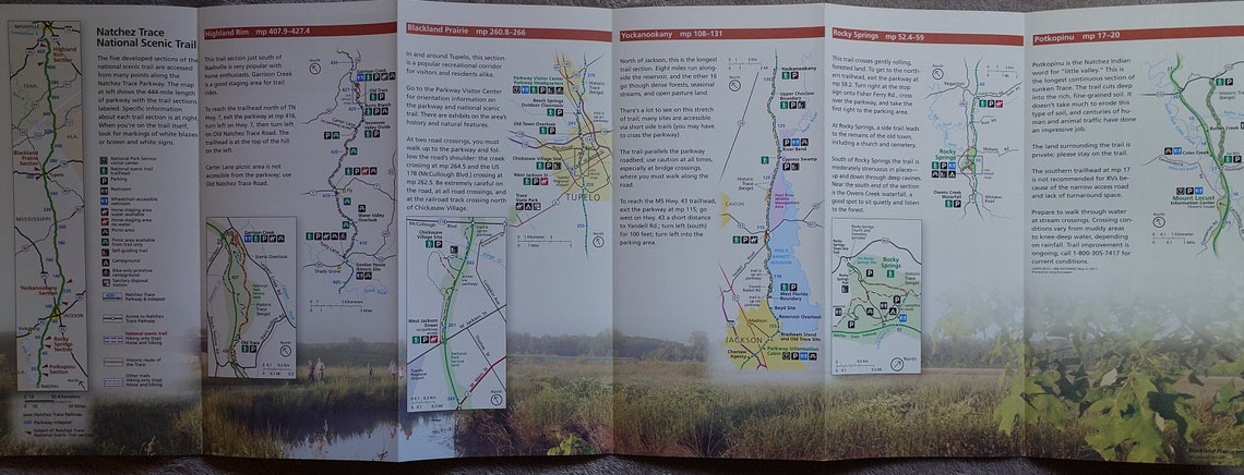Natchez Trace National Scenic Trail Official NPS Guide Map Brochure ...