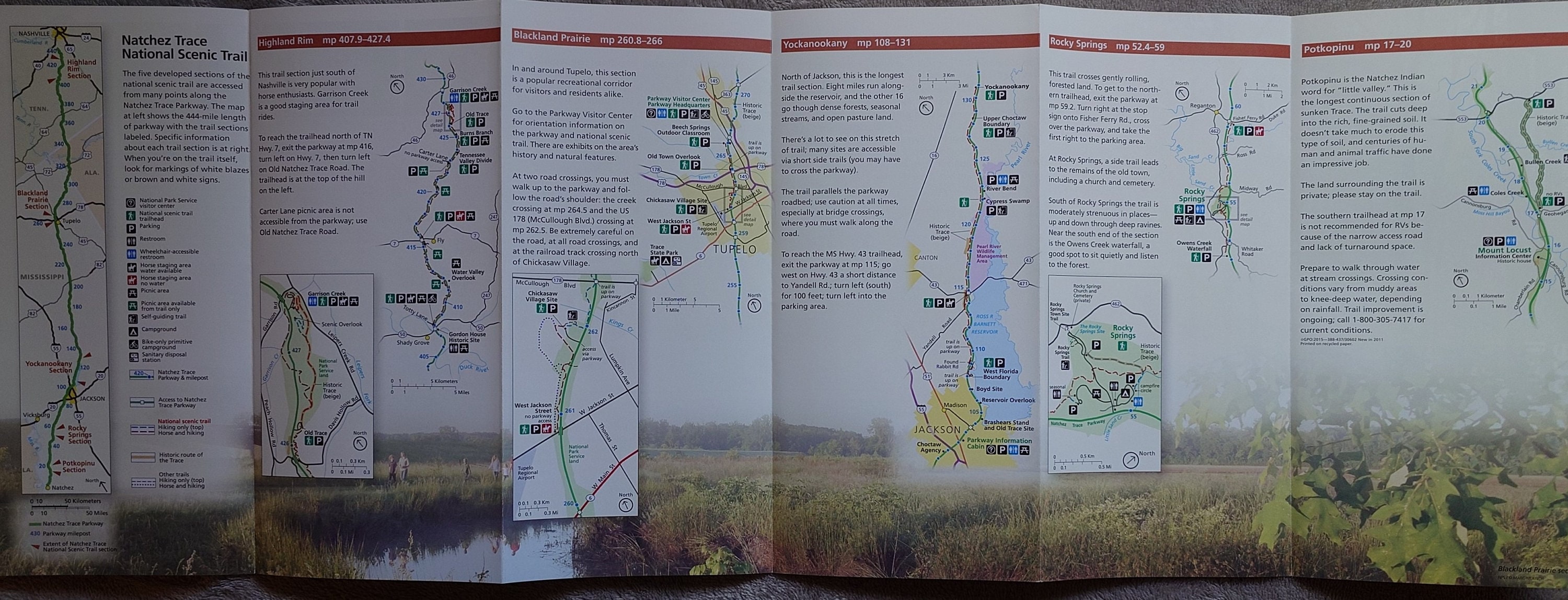 Natchez Trace National Scenic Trail Official NPS Guide Map Brochure ...