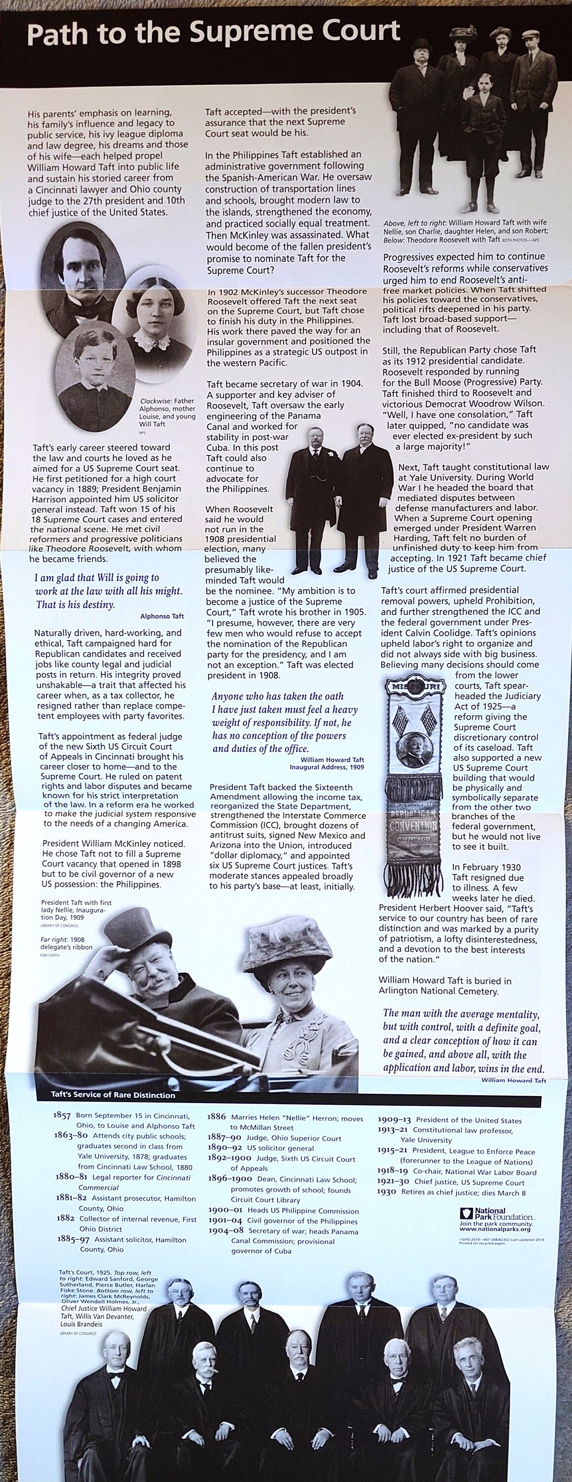 William Howard Taft National Historic Site Official NPS Guide Map ...