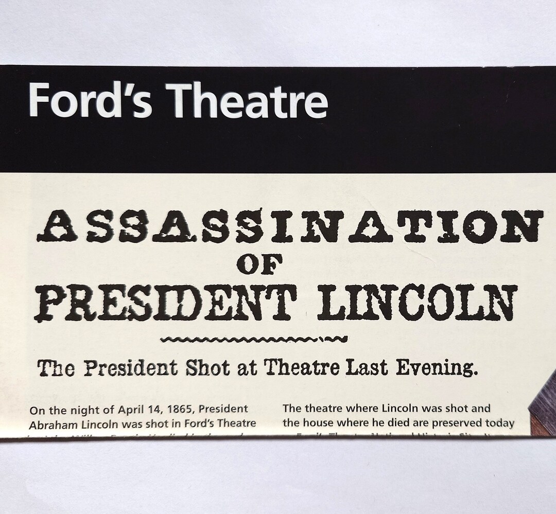 Official NPS Map Ford's Theatre National Historic Site Brochure ...