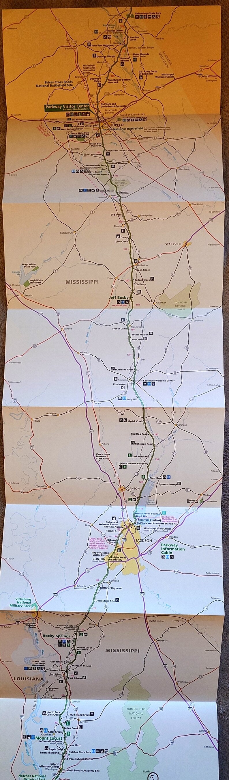 Natchez Trace Parkway Official NPS Guide Map Brochure National Parks ...