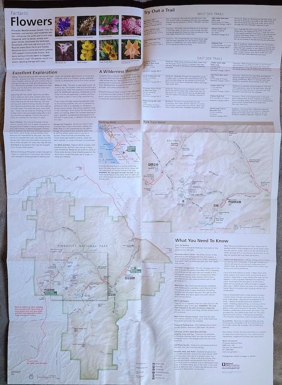 Pinacles Map Pinnacles National Park Brochure Tough Trail In Pinnacles National
