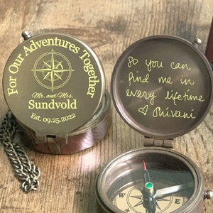 Marriage Anniversary Gifts, Gift for Boyfriend, Adventure Compass, Personalized Compass, Custom Engraved Anniversary Gift, Wedding Gifts