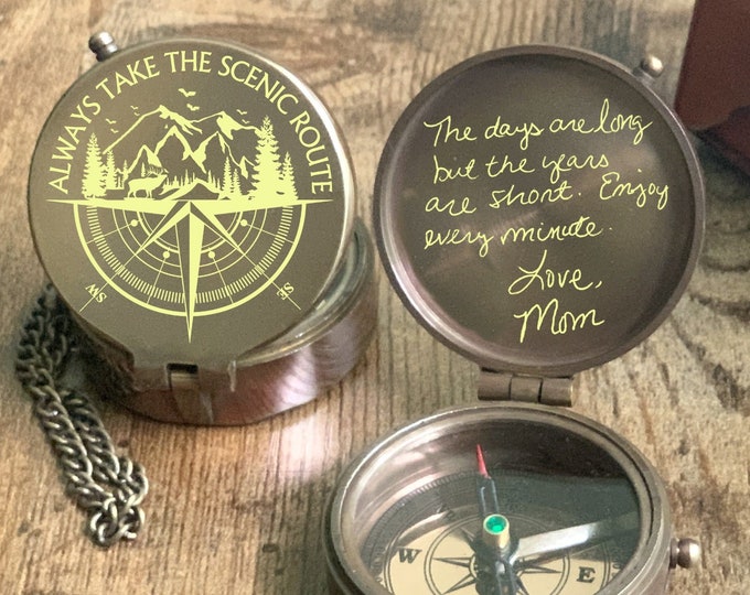 Engraved Compass, Christmas Gifts Idea, Gift for Dad, Gift for Husband, Gift for Boyfriend, Baptism Gift Compass, Personalized Gifts for Dad