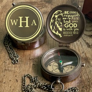Engraved Compass for Son Birthday Gift, Gift for Husband, Baptism Gift for Godson, First Communion Gift, Confirmation Gift, Christening Gift