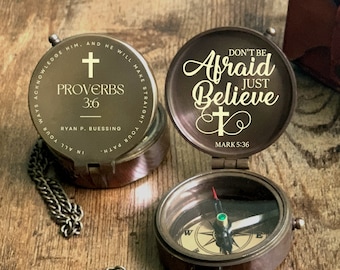 Baptism Compass, First Holy Communion Compass, Confirmation Present, Boy Baptism Gift, Engraved Compass, Religious Present, Godson Gift