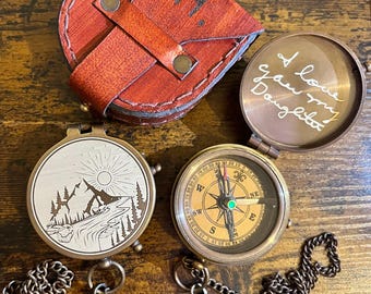 Personalized Brass Compass, Graduation Gift, Class of 2025