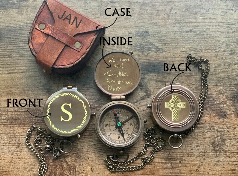 Engraved Compass 2\" - Father To Son