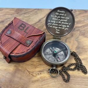 College Graduation Gift to Son, Personalized Compass for Daughter, Graduation Compass, Class of 2023 Graduation Present, PhD Graduation Gift